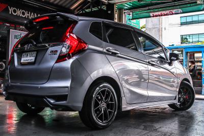 รถ - Honda Jazz ล้อแม็ก - Lenso Jager-Dyna HD สเปค - 15x6.5 ET38 4x100 รัดยาง - Alliance Al30 030Ex เบอร์- 195/55-15