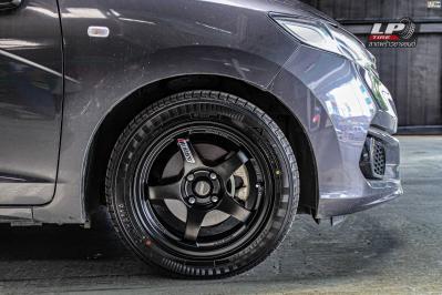 รถ - HONDA JAZZ ล้อแม็ก - SSW S309 ดำด้าน ขอบ - 15x7 ET32 4x100 ยาง - YOKOHAMA A-DRIVE AA01 เบอร์ - 195/55-15