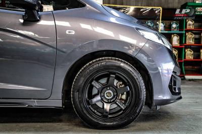 รถ - HONDA JAZZ ล้อแม็ก -MGW TE37 สเปค - 15x7 ET30 4x100 ดำด้าน รัดยาง -COSMIS DECIBEL DR1 เบอร์ - 195/55-15