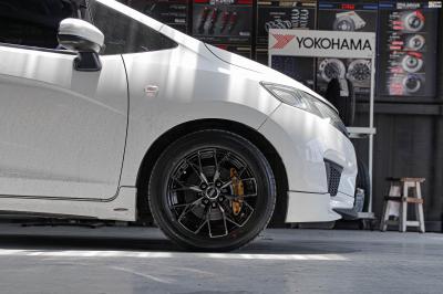 รถ - HONDA JAZZ ล้อแม็ก - SSW S389 ดำหน้าชา สเปค - 15x6.5 ET35 4x100 ยาง - ALLIANCE AL30 030Ex เบอร์ -195/55-15