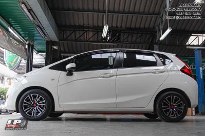 รถ - HONDA JAZZ ล้อแม็ก - LENSO SCR SAMURAI RYU ดำหน้าเงา สเปค -15x7 ET35 4x100 ยาง - ALLIANCE AL30 030Ex เบอร์ - 195/55-15