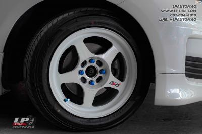 รถ - HONDA JAZZ ล้อแม็ก - NK Performance NK388 (SPOON) Flowforming ขาว สเปค - 15x7 ET35 4x100 ยาง - YOKOHAMA V701 เบอร์ -195/55-15