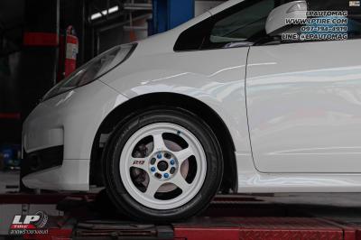 รถ - HONDA JAZZ ล้อแม็ก - NK Performance NK388 (SPOON) Flowforming ขาว สเปค - 15x7 ET35 4x100 ยาง - YOKOHAMA V701 เบอร์ -195/55-15