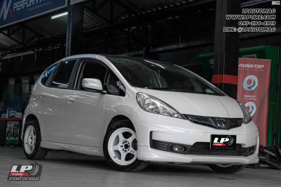 รถ - HONDA JAZZ ล้อแม็ก - NK Performance NK388 (SPOON) Flowforming ขาว สเปค - 15x7 ET35 4x100 ยาง - YOKOHAMA V701 เบอร์ -195/55-15