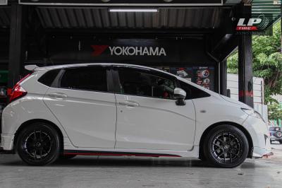 รถ - HONDA JAZZ ล้อแม็ก -ENKEI SC40 ดำด้านอันเดอร์คัตเงิน สเปค - 15x7 ET35 4x100 ยาง - ALLIANCE AL30 030Ex เบอร์ - 195/55-15