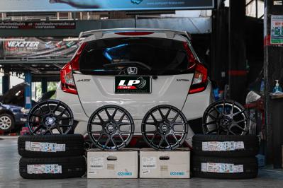 รถ - HONDA JAZZ ล้อแม็ก -ENKEI SC40 ดำด้านอันเดอร์คัตเงิน สเปค - 15x7 ET35 4x100 ยาง - ALLIANCE AL30 030Ex เบอร์ - 195/55-15