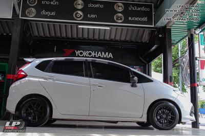 รถ - HONDA JAZZ ล้อแม็ก - ORI WHEELS CHAPTER-4 FlowForming Alumite Black สเปค - 15x7 ET35 4x100 ยาง - LENSO D-1CS เบอร์ -195/55-15