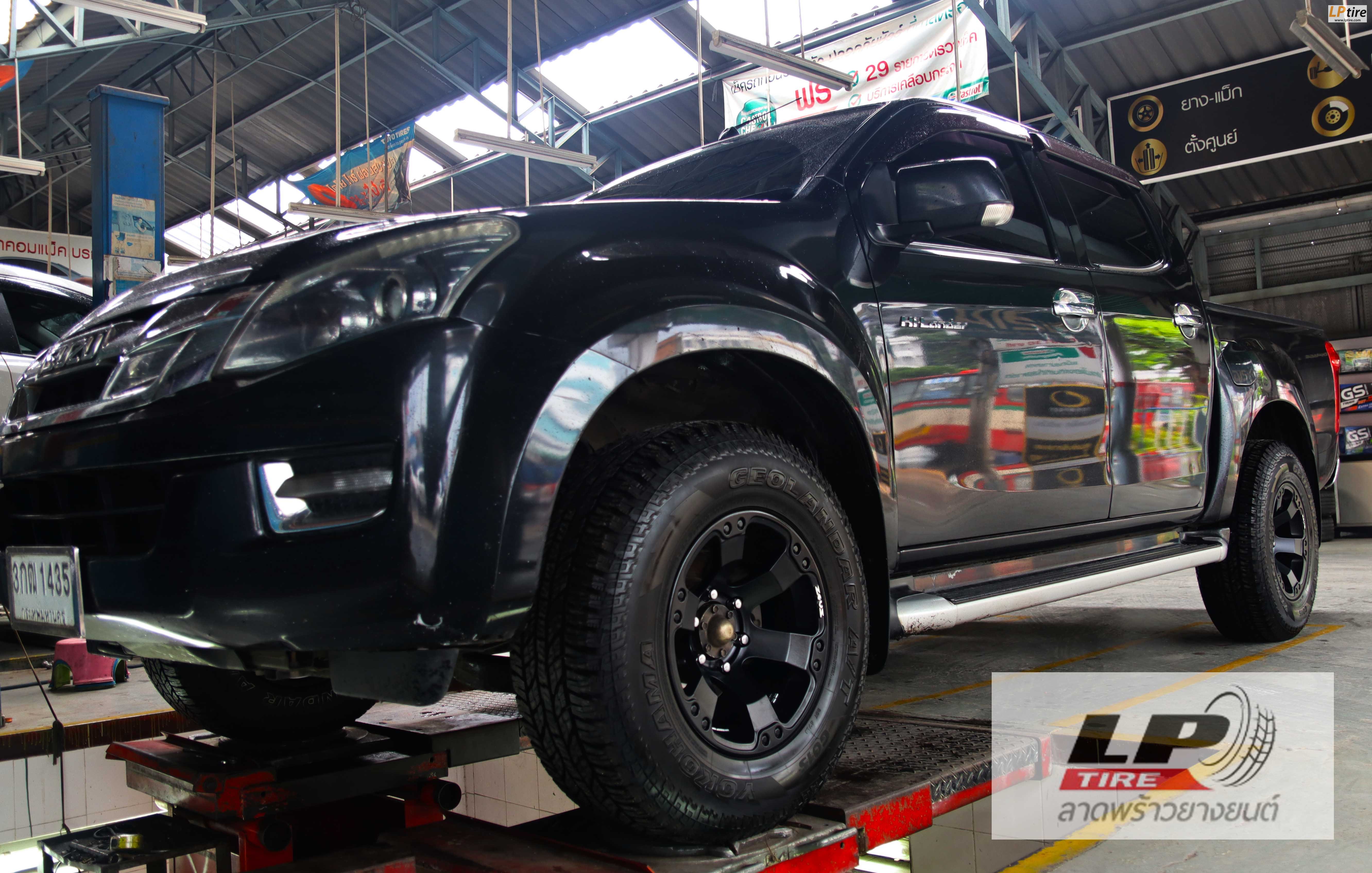 #ISUZU D-MAX จัดล้อแม็ก #APP Zeus-12 16x8.5 ET0 6x139.7 #ดำด้าน พร้อมยาง YOKOHAMA G015 265/70-16 ปี17 หล่อดุดันมากขึ้นทีเดียว