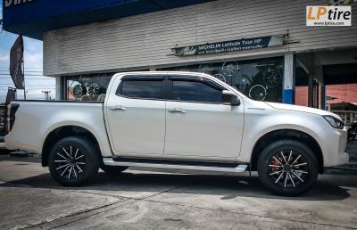 Isuzu D-Max + ล้อแม็ก LENSO BKFWA RT-M 18x9.5 ET20 ดำหน้าเงา + ยางรถยนต์ BRIDGESTONE AT697 265/60-18