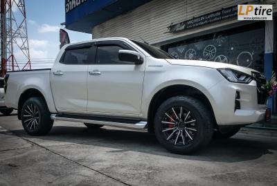 Isuzu D-Max + ล้อแม็ก LENSO BKFWA RT-M 18x9.5 ET20 ดำหน้าเงา + ยางรถยนต์ BRIDGESTONE AT697 265/60-18