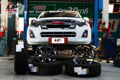 ISUZU D-MAX จัดแม็ก #EmotionR#V09 18x9.5 6x139.7 ET20 #ดำเงามิลลิ่งก้านเงิน + #WOLVERINE X402 265/60-18