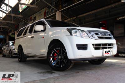 #ISUZU#D-MAX จัดแม็ก #EmotionR#V09 18x9.5 ET20 6x139.7 #ดำเงามิลลิ่งก้านเงิน พร้อมยางยนต์ WOLVERINE x402 255/50-18 + ฝาครอบ BREMBO สีแดง