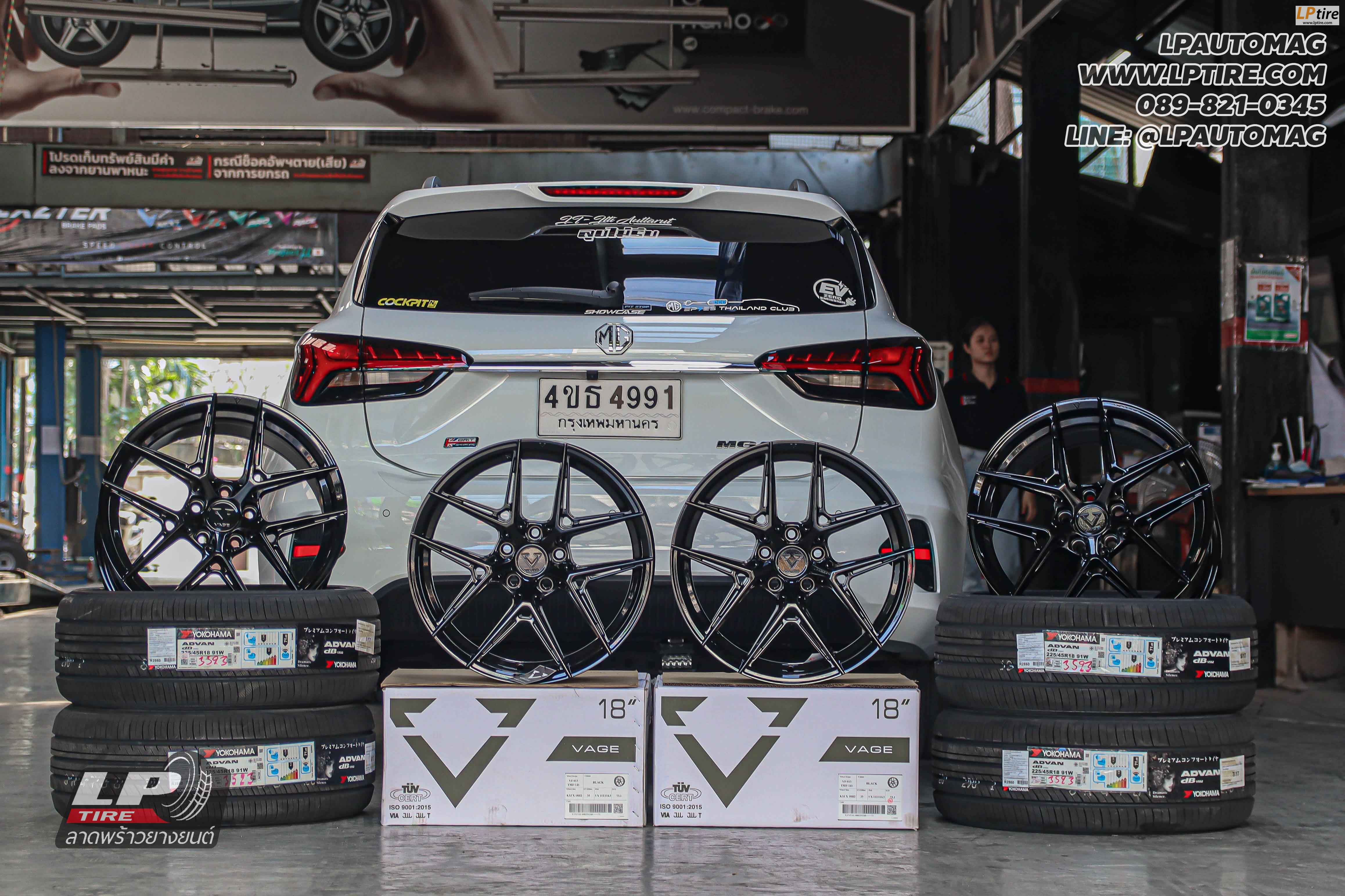 รถ - MG ES ล้อแม็ก -VAGE VF013 ดำเงา สเปค - 18x8.5 ET35 5x112-5x114.3 ยาง - YOKOHAMA V552
เบอร์ - 225/45-18