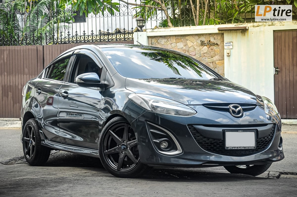 MAZDA 2 + ล้อแม็ก LENSO JAGER CRAFT ขอบ 16นิ้ว สี Hyper Dark