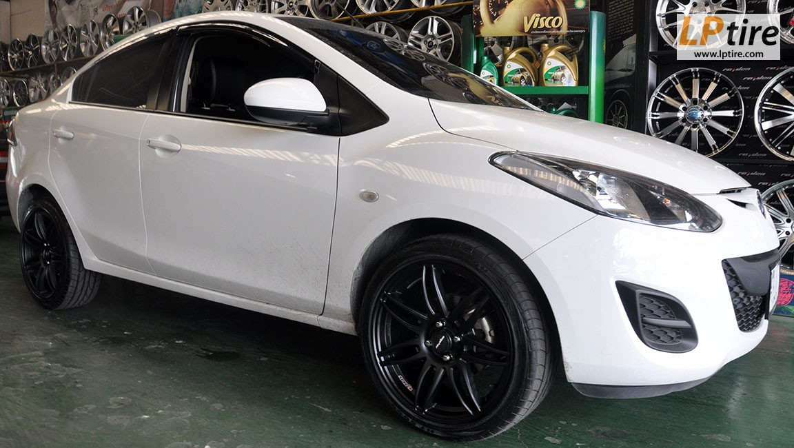 Mazda 2 + ล้อแม็ก Lenso Project-D Spec D (PDD) 17นิ้ว สีดำด้าน + ยาง NEUTON NT5000 205/45-17