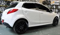 Mazda2 + ล้อแม็ก Lenso Project-D Spec E (PDE) 17นิ้ว สีดำด้าน + ยาง DUNLOP LM703 205/45R17