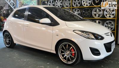 Mazda2 + ล้อแม็กลาย Rays G10 17นิ้ว สี Hyper Black + ยาง ACCELELRA 205/40-17 