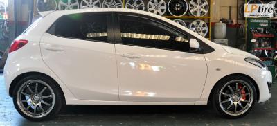 Mazda2 + ล้อแม็กลาย Rays G10 17นิ้ว สี Hyper Black + ยาง ACCELELRA 205/40-17 