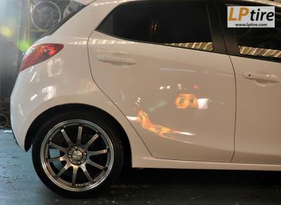 Mazda2 + ล้อแม็กลาย Rays G10 17นิ้ว สี Hyper Black + ยาง ACCELELRA 205/40-17 