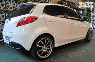 Mazda2 + ล้อแม็กลาย Rays G10 17นิ้ว สี Hyper Black + ยาง ACCELELRA 205/40-17 