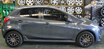 Mazda2 + ล้อแม็ก Lenso Samurai Chouten (SCC) 15นิ้ว สีดำหน้าเงา + ยาง YOKOHAMA V551 195/55R15