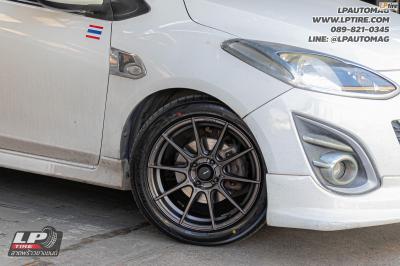 รถ - MAZDA 2&nbsp;ล้อแม็ก- ADVANTI N719 STORM S1 FlowForming Matte gun metal สเปค - 16x7 ET38 4x100&nbsp;รัดยาง - YOKOHAMA AE51 เบอร์ - 195/50-16