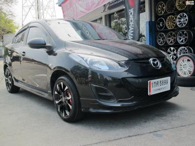 Mazda2 + ล้อแม็กลาย Wolf Race Euro Sport 15นิ้ว สีดำหน้าเงา + ยาง Dunlop SP230 185/55-15