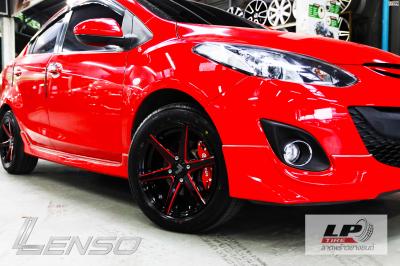 #MAZDA 2 จัดล้อแม็ก LENSO Jager Craft 15x7 ET35 4x100 ดำเงามิลลิ่งก้านแดง คู่ยาง YOKOHAMA ES32 195/55-15 จัดฝาครอบ BREMBO สีแดง (F) ขนาด SIZE-S #โช๊คอัพหน้า (ขวา) #โช๊คอัพหน้า (ซ้าย) #โช๊คอัพหลัง พร้อมจัด #ช่วงล่าง