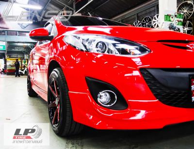 #MAZDA 2 จัดล้อแม็ก LENSO Jager Craft 15x7 ET35 4x100 ดำเงามิลลิ่งก้านแดง คู่ยาง YOKOHAMA ES32 195/55-15 จัดฝาครอบ BREMBO สีแดง (F) ขนาด SIZE-S #โช๊คอัพหน้า (ขวา) #โช๊คอัพหน้า (ซ้าย) #โช๊คอัพหลัง พร้อมจัด #ช่วงล่าง