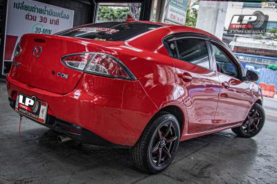 รถ - MAZDA 2 DE ล้อแม็ก - INFERNO INF-8R RS ดำอันเดอร์เงินก้านแดง สเปค - 15x7 ET35 4x100
ยาง - DUNLOP LM704 เบอร์- 195/55-15