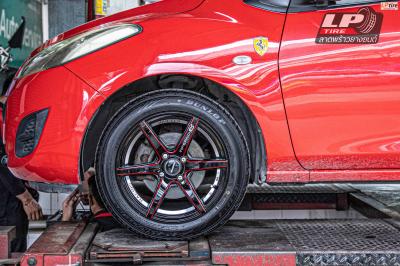 รถ - MAZDA 2 DE ล้อแม็ก - INFERNO INF-8R RS ดำอันเดอร์เงินก้านแดง สเปค - 15x7 ET35 4x100
ยาง - DUNLOP LM704 เบอร์- 195/55-15