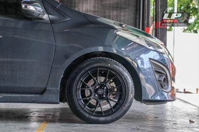 รถ - MAZDA 2 ล้อแม็ก - ADVANTI N971 PRESTO Flowforming ดำด้าน ขอบ - 15x7 ET35 4x100 ยาง - LENSO D-1CS เบอร์ -195/55-15