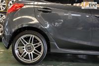 Mazda 2 + ล้อแม็ก Lenso Project-D Spec D (PDD) 17นิ้ว สี Hyper Silver + ยาง DUNLOP LM703 205/40-17