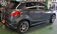 Mazda 2 + ล้อแม็ก Lenso Project-D Spec D (PDD) 17นิ้ว สี Hyper Silver + ยาง DUNLOP LM703 205/40-17