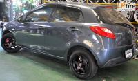 Mazda 2 + ล้อแม็ก Lenso Project D01 (PD1) 15นิ้ว สีดำด้าน