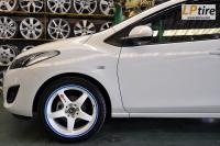 Mazda 2 + ล้อแม็ก Lenso Project D01 (PD1) 17นิ้ว สีขาวขอบฟ้า + ยาง FALKEN ZE912 205/45-17