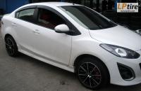 Mazda2 + ล้อแม็ก SSW Velocity (S158) 15นิ้ว สีดำด้านหน้าเงาด้าน