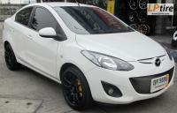 Mazda2 + ล้อแม็ก Lenso Project-D Spec E (PDE) 17นิ้ว สีดำด้าน + ยาง MAXXIS MS-800 205/45-17