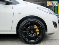 Mazda2 + ล้อแม็ก Lenso Project-D Spec E (PDE) 17นิ้ว สีดำด้าน + ยาง MAXXIS MS-800 205/45-17