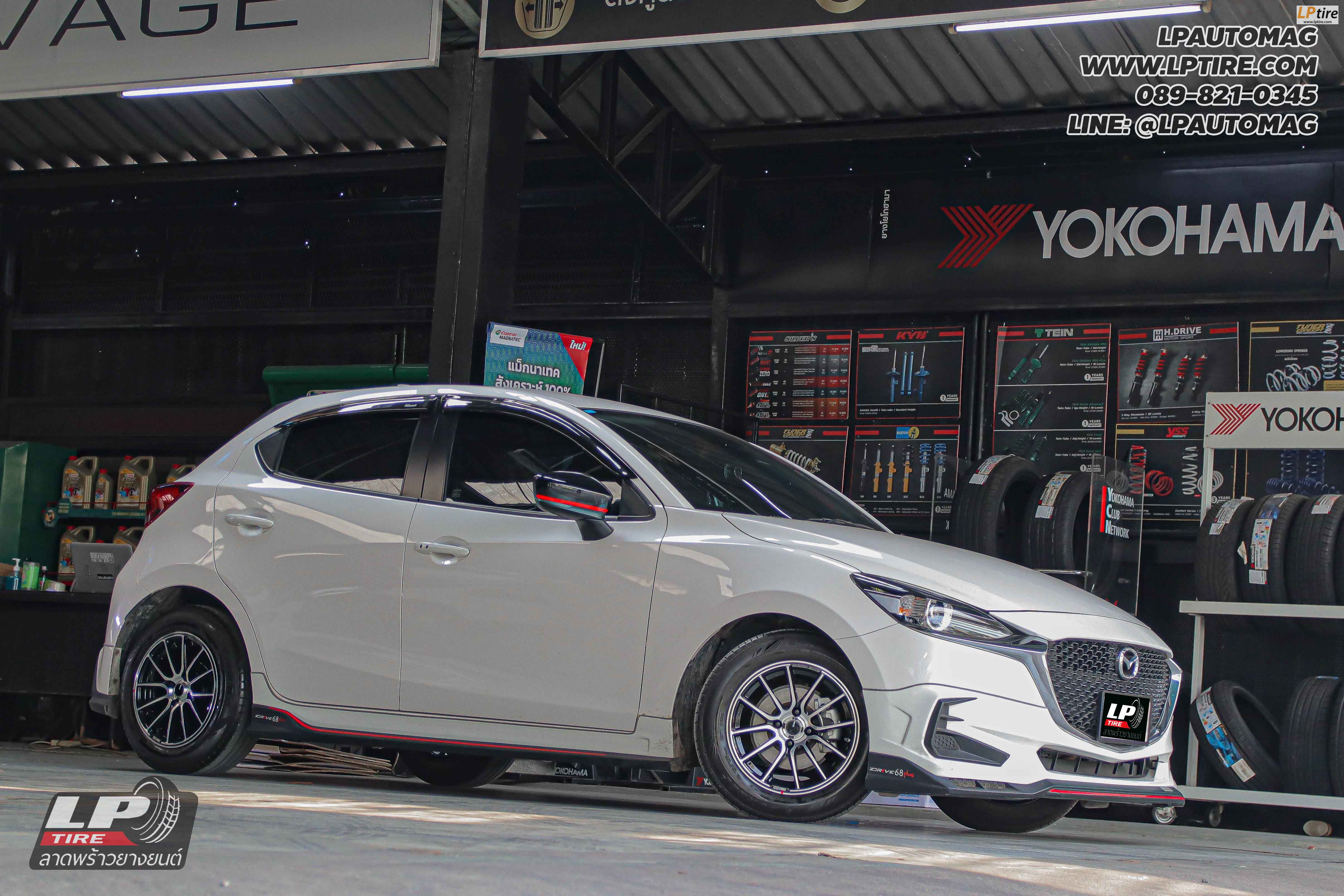 รถ - MAZDA 2 ล้อแม็ก - ENKEI SC48 ดำเงาหน้าเงา สเปค - 15x7 ET38 4x100 รัดยางเดิม