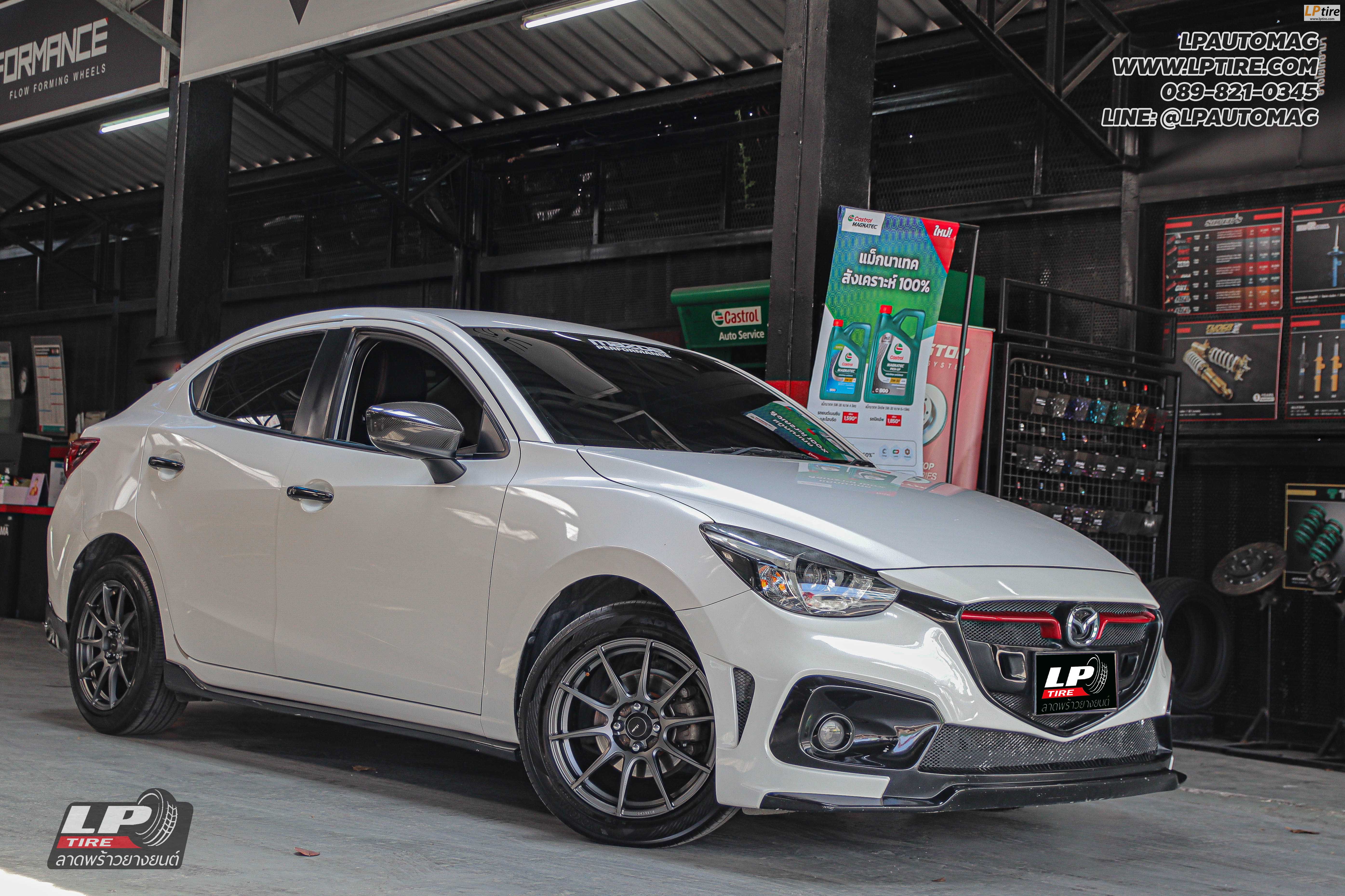 รถ - MAZDA 2 ล้อแม็ก - ADVANTI N979 PROTO FlowForming เทากัน สเปค - 16x7 ET35 4x100 ยาง - YOKOHAMA ADVAN dB V552 เบอร์ -195/55 R16