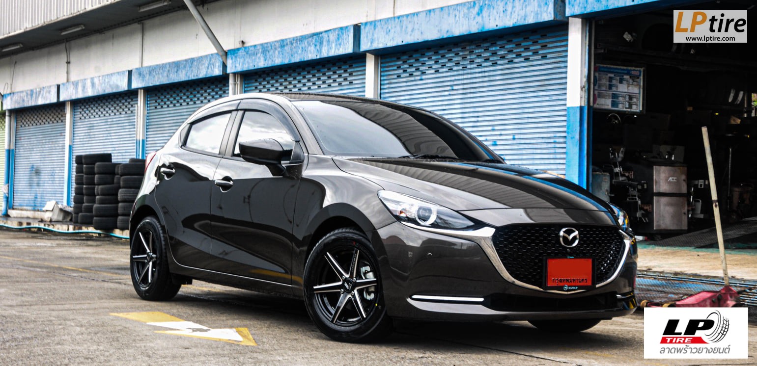 NEW MAZDA 2 จัดล้อ LENSO JAGER CRAFT พร้อมยาง 195/60R15 YOKOHAMA AE51 JAPEN