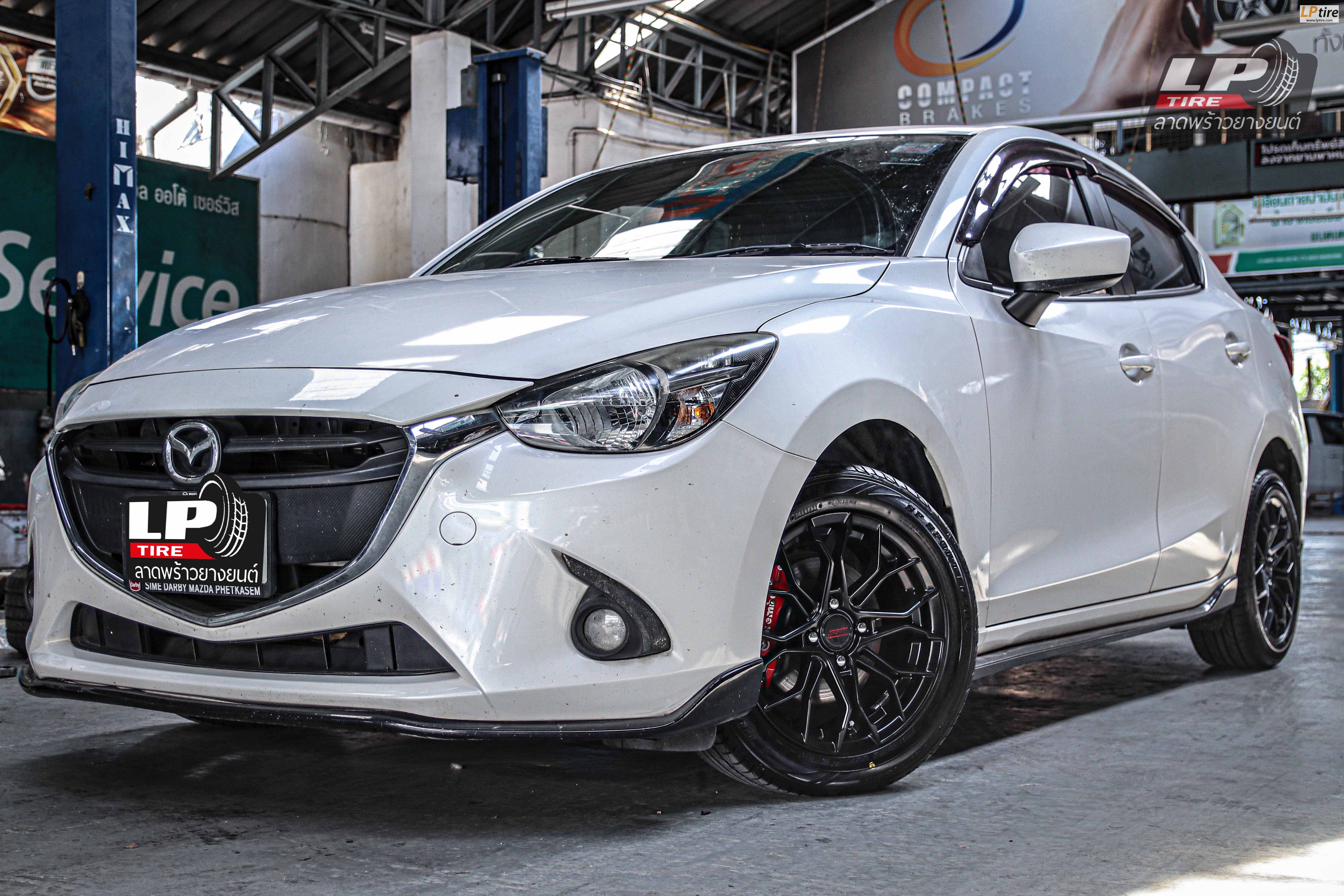 รถ - MAZDA 2 ล้อแม็ก - SSW S390 ดำด้านกลึง สเปค - 15x6.5 ET35 4x100 รัดยาง - DUNLOP LM704 เบอร์- 195/55-15
 