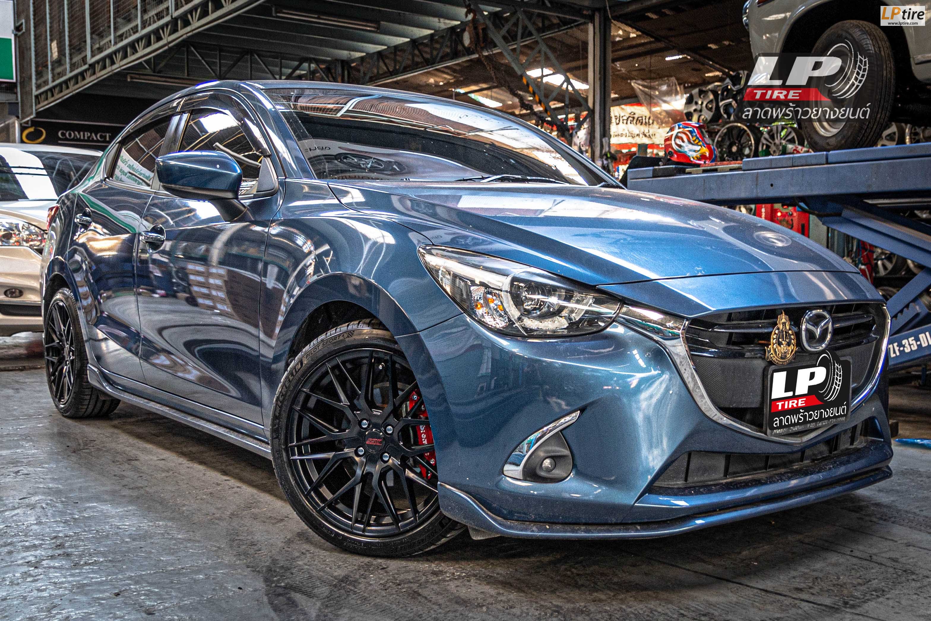 รถ - MAZDA 2 ล้อแม็ก - SSW S348 ดำด้าน สเปค - 17x8 ET38 4x100 รัดยาง - MICHELIN Pilot Sport 4S
เบอร์- 205/45-17