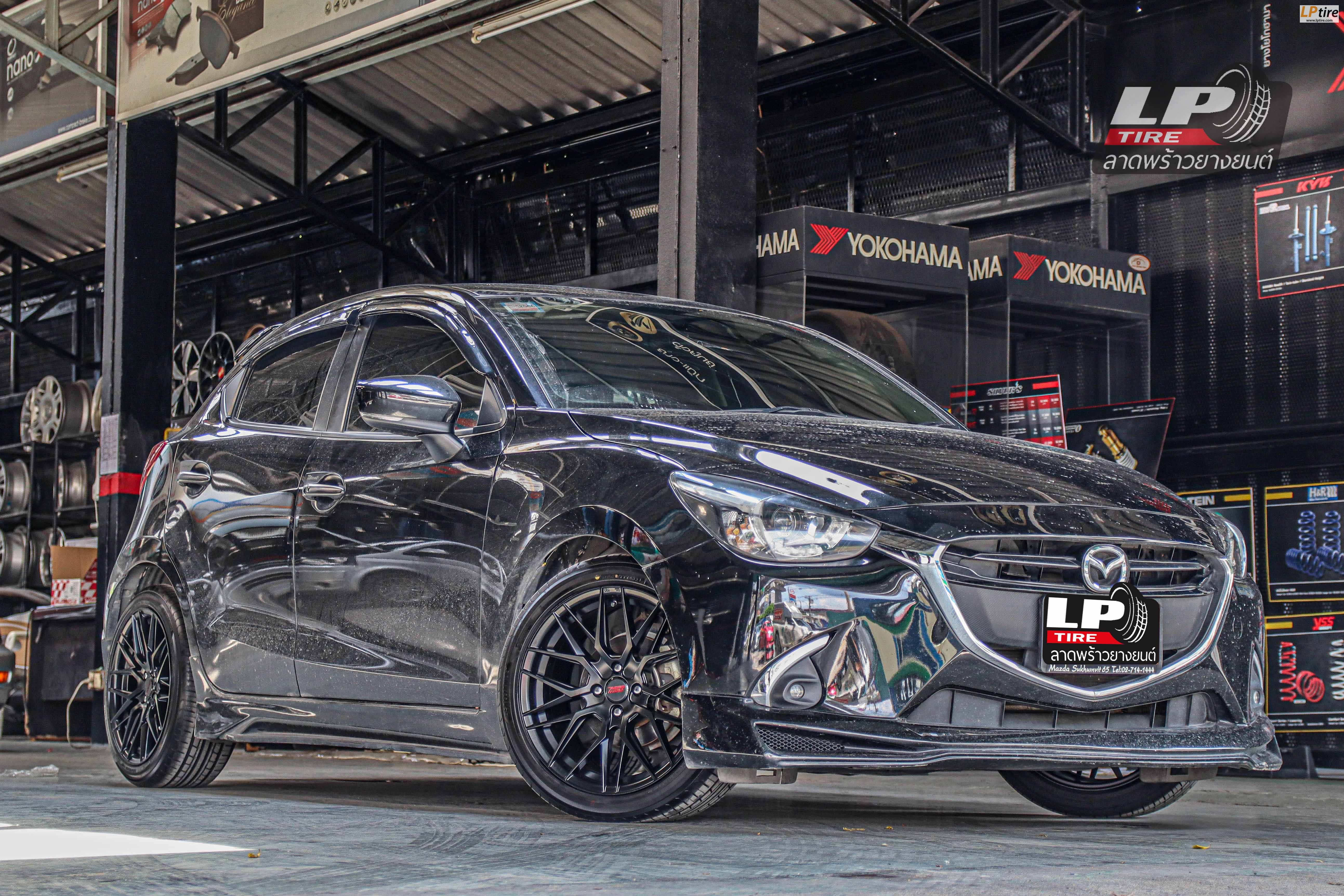 รถ - MAZDA 2 ล้อแม็ก -SSW S348 ดำด้าน ขอบ - 17x8 ET38 4x100 ยาง- ALLIANCE AL30 030Ex เบอร์ -215/45-17