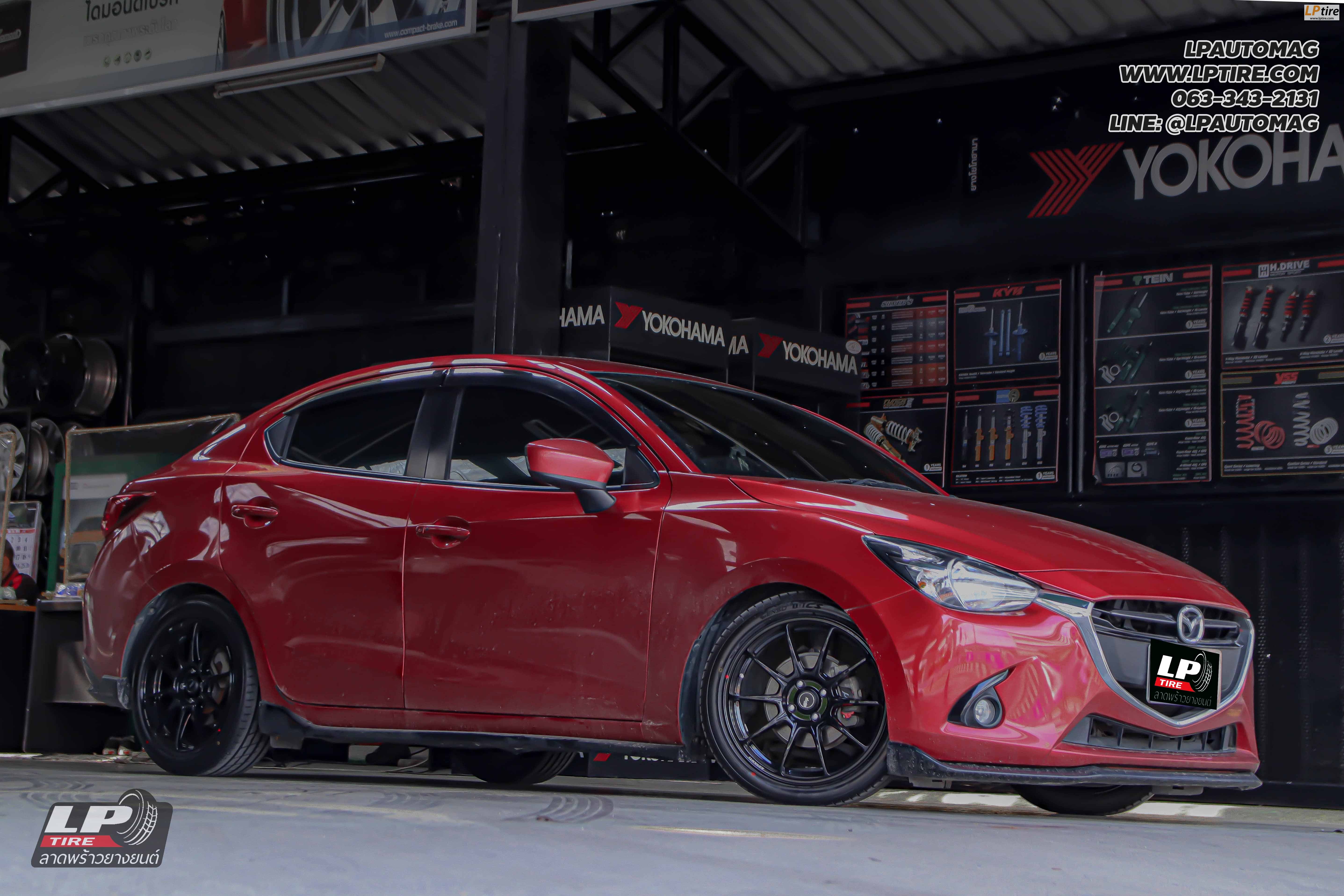 รถ -MAZDA 2 ล้อแม็ก - ADVANTI ARIA MD018 FlowForming ดำเงา สเปค - 17x7 ET38 4x100 ยาง - LENSO D-1CS เบอร์ - 205/45-17