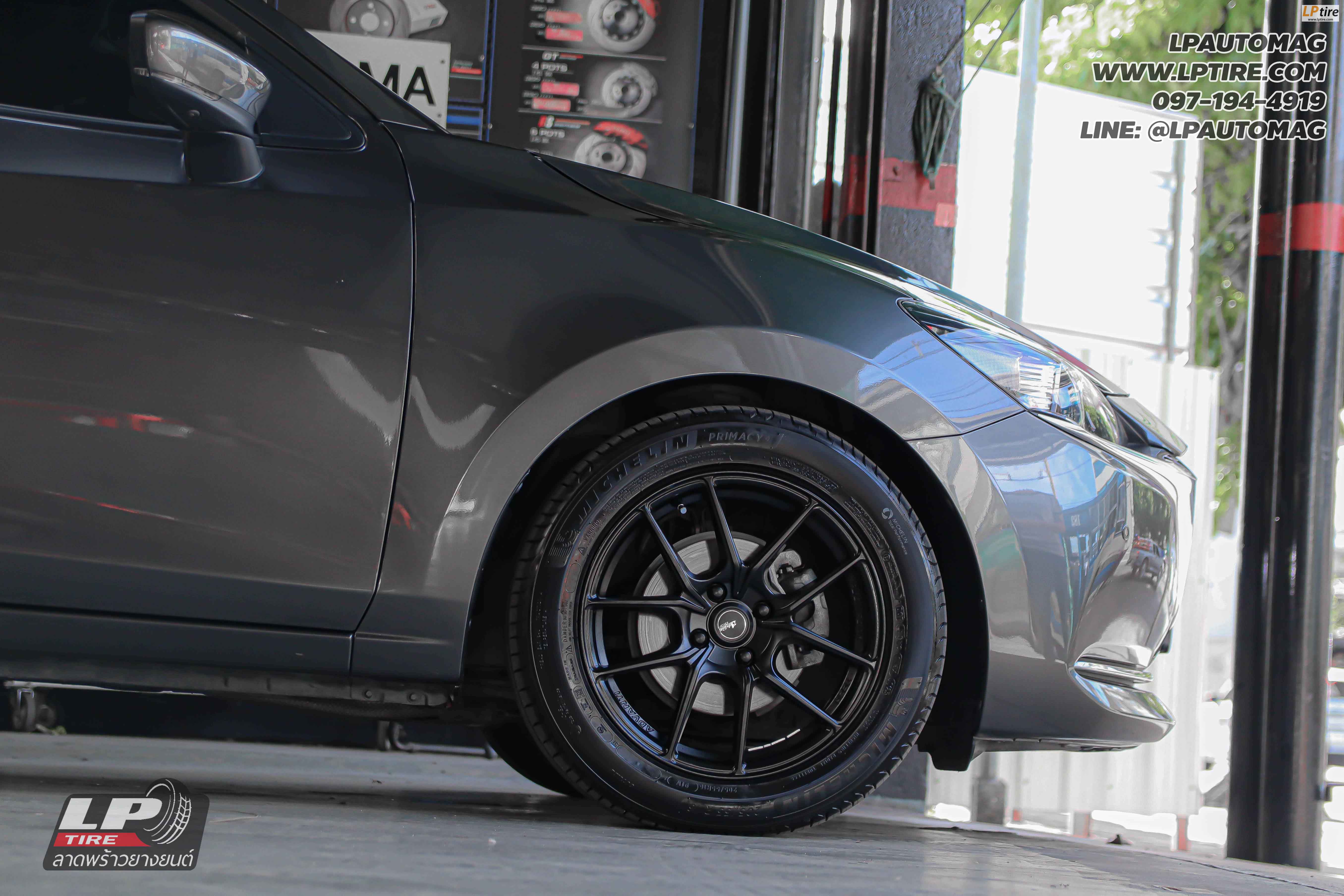 รถ - MAZDA 2 ล้อแม็ก - ADVANTI N982 Flowforming ดำด้าน สเปค - 16x7 ET40 4x100 ยาง - MICHELIN Pilot Sport 4 เบอร์ -205/55-16