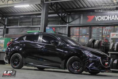 รถ -MAZDA 2 ล้อแม็ก - EmotionR RSR (RS05RR) ดำด้าน สเปค - 15x7 ET35 4x100 ยาง - ALLIANCE AL30 030Ex เบอร์ - 195/60-15