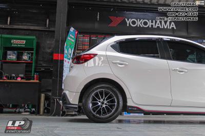 รถ - MAZDA 2 ล้อแม็ก - ENKEI SC48 ดำเงาหน้าเงา สเปค - 15x7 ET38 4x100 รัดยางเดิม