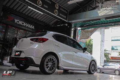 รถ - MAZDA 2 ล้อแม็ก - ENKEI SC48 ดำเงาหน้าเงา สเปค - 15x7 ET38 4x100 รัดยางเดิม